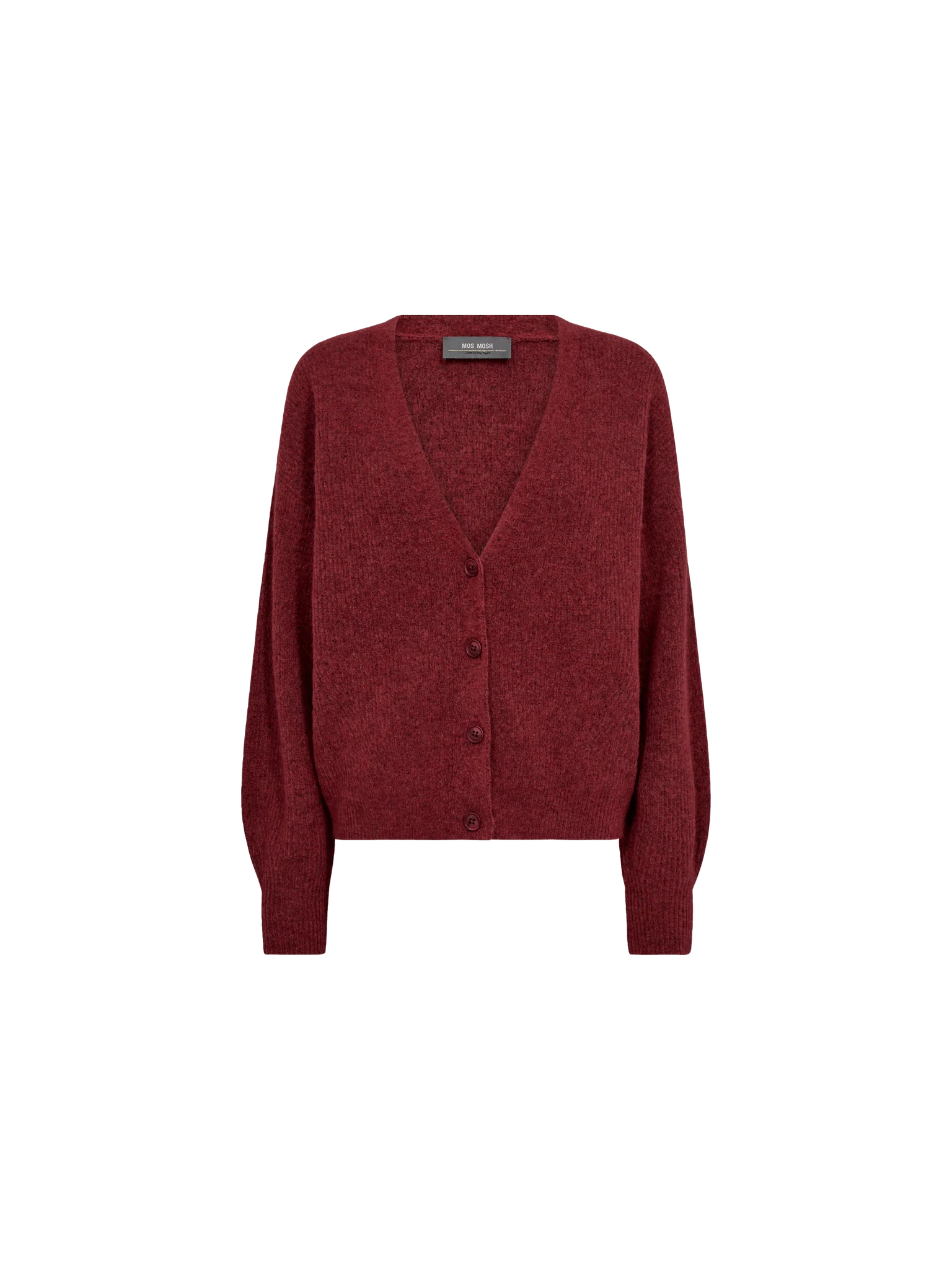 Mos Mosh - Thora V-Neck Knit Cardigan Garnet