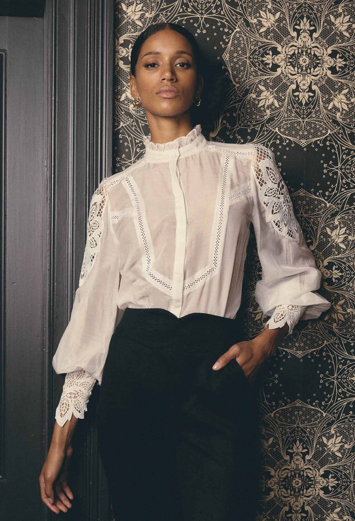 ONCE WAS - Sevilla Cotton Silk Shirt in Blanca