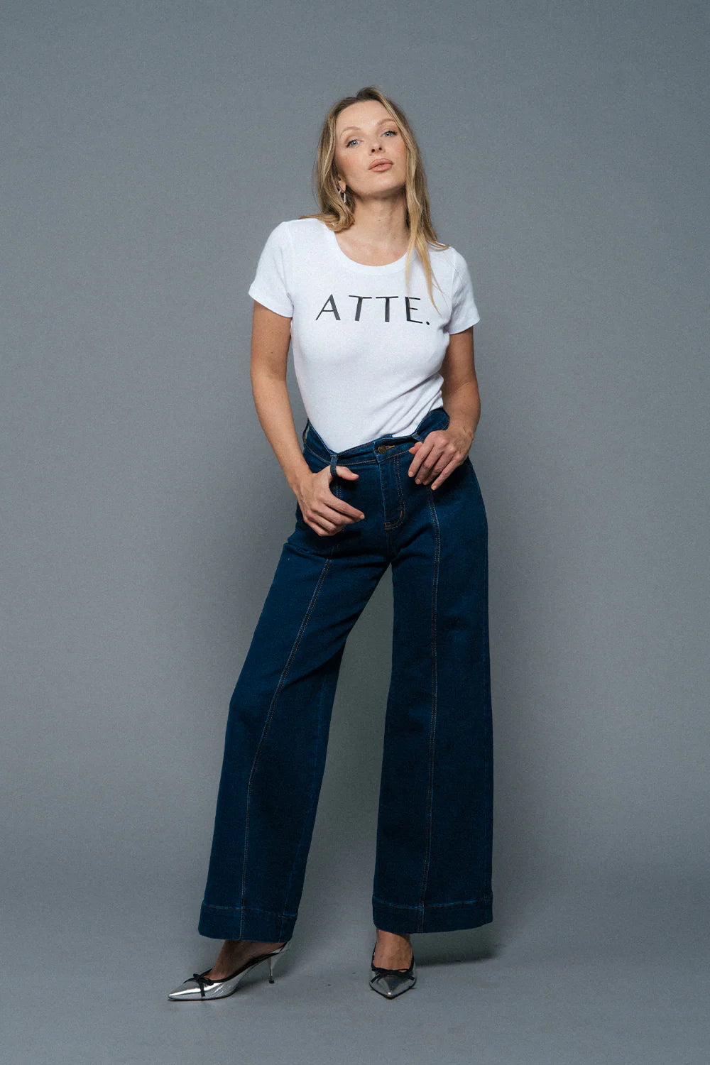ATTE Denim - Claudia Wide Leg Flare Jean Ink