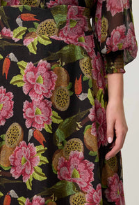 ONCE WAS - Estrella Linen Viscose Skirt in Winter Granadilla