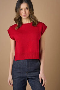 Uimi - Agnes Vest Poppy Red  or Antique Beige Merino Wool