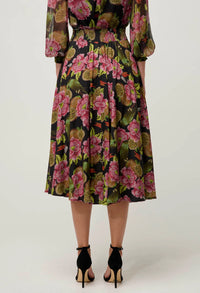 ONCE WAS - Estrella Linen Viscose Skirt in Winter Granadilla