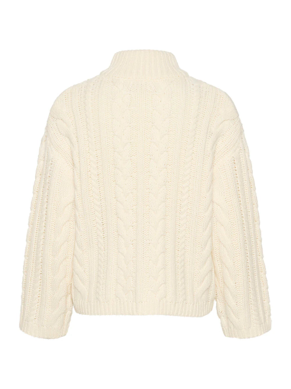 KAFFE - Lidda Zip Knit Cardigan Cream Turtledove