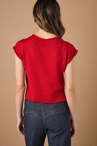 Uimi - Agnes Vest Poppy Red  or Antique Beige Merino Wool