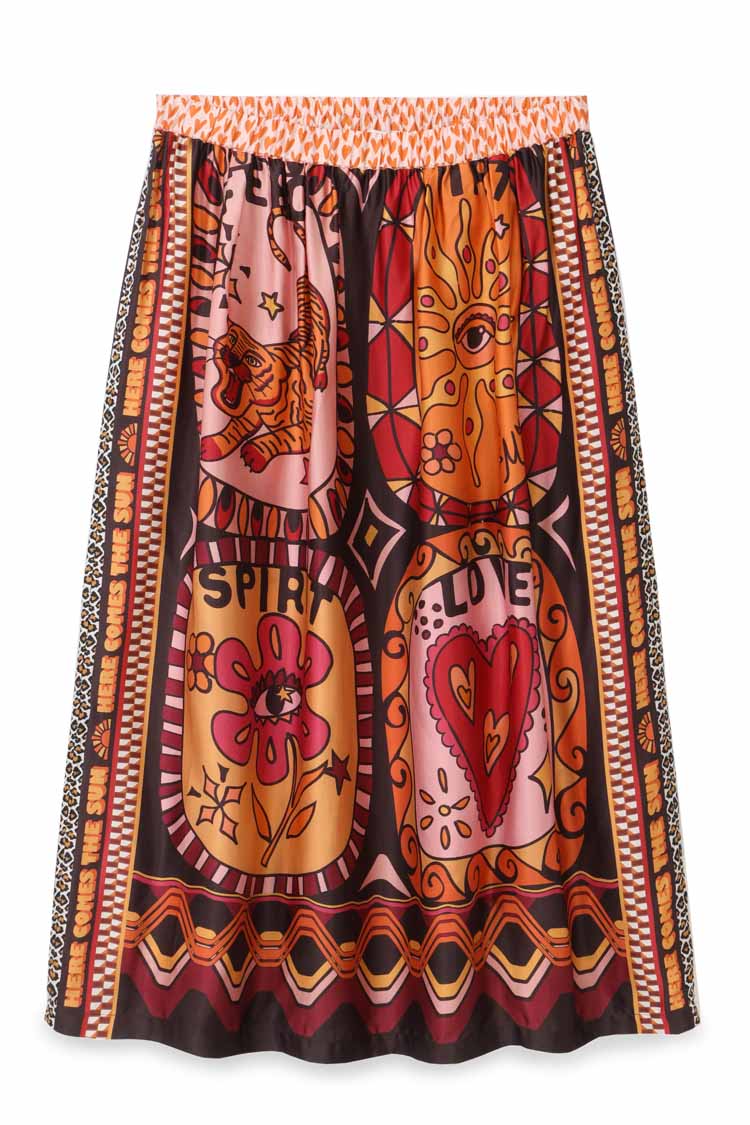 ME369 - Vanessa Printed Midi Skirt