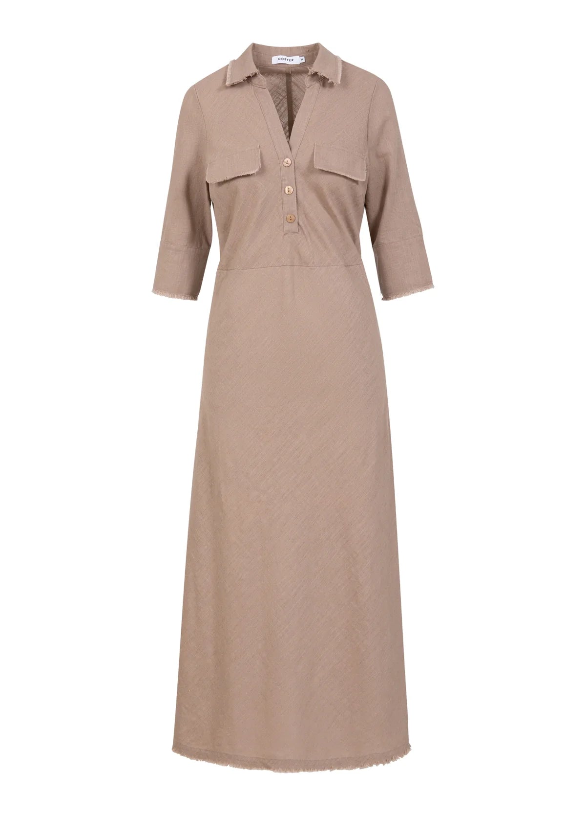 Coster Copenhagen - Dress with Raw Edges Warm Sand