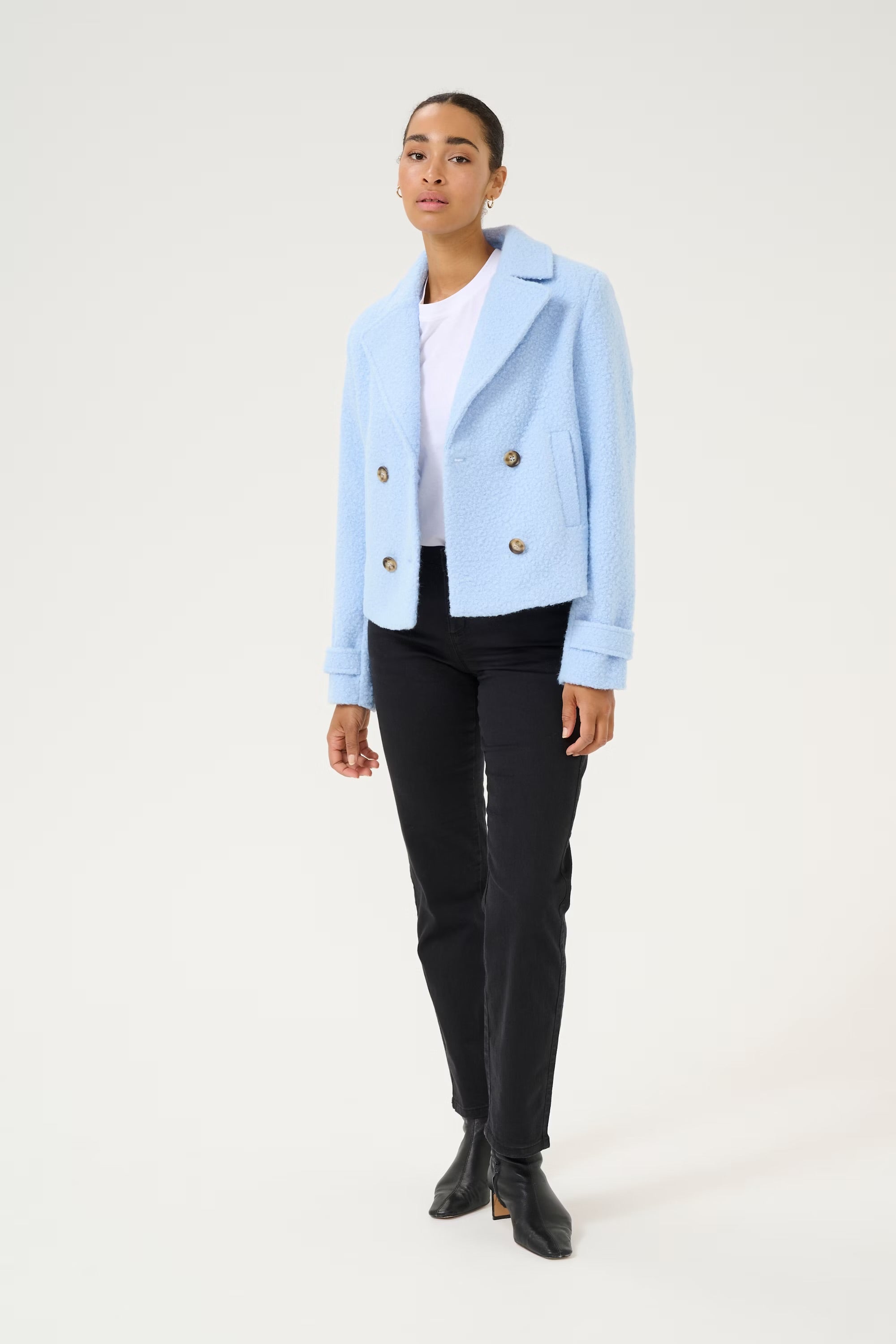 KAFFE - Anne Teddy  Windsurfer Blue Short Jacket