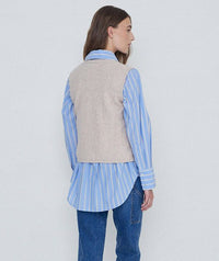Yerse - Felted V-neck Vest Stone