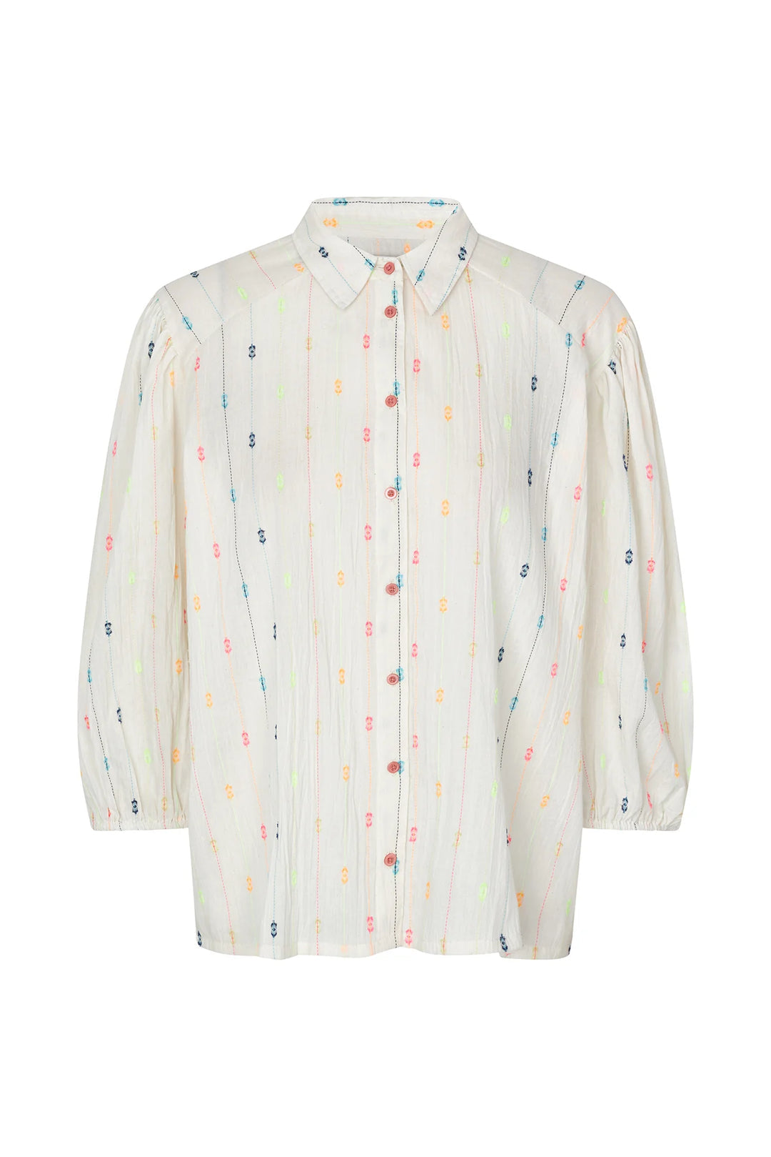 Lolly’s Laundry - Heidi 3/4 Sleeve Embroidered Shirt