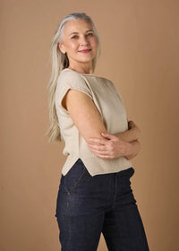 Uimi - Agnes Vest Poppy Red  or Antique Beige Merino Wool