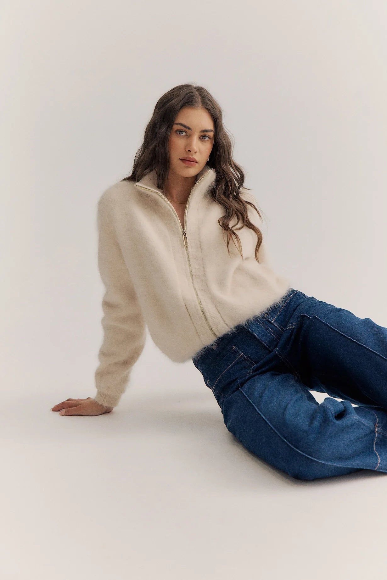 World of Nomads - Felix Zip Cardigan Oatmeal