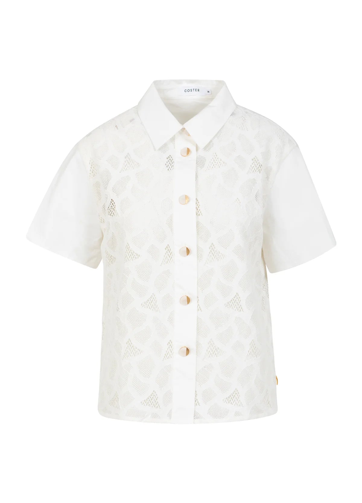 Coster Copenhagen - Lace Top with Utility Details White