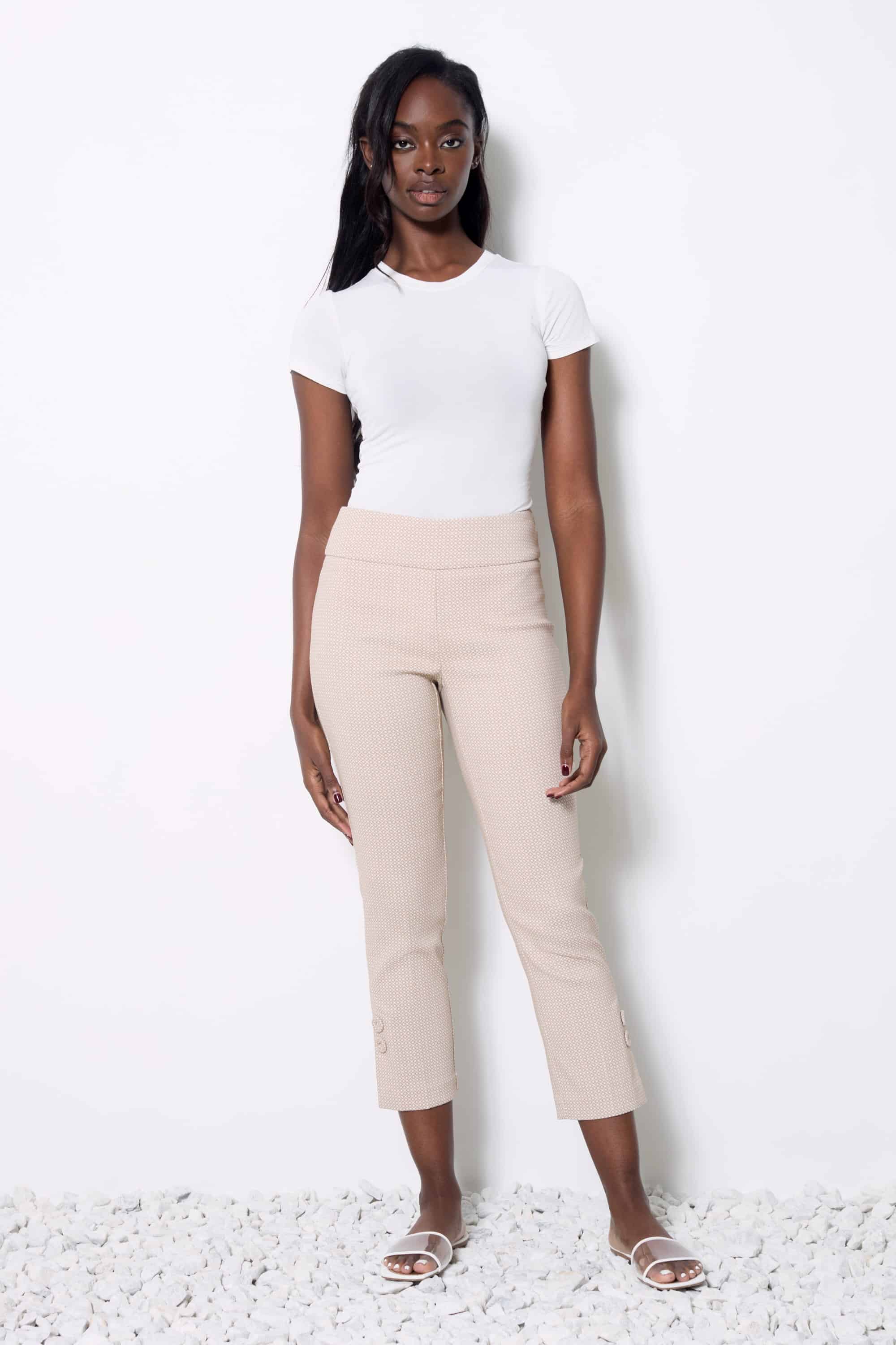 UP! Pants - Panama Crop Pant Textured Beige