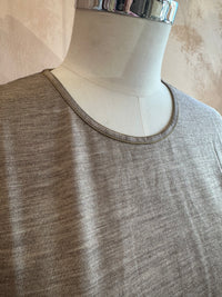 Ebony - Merino (210) LS Satin Crew Top Cappuccino