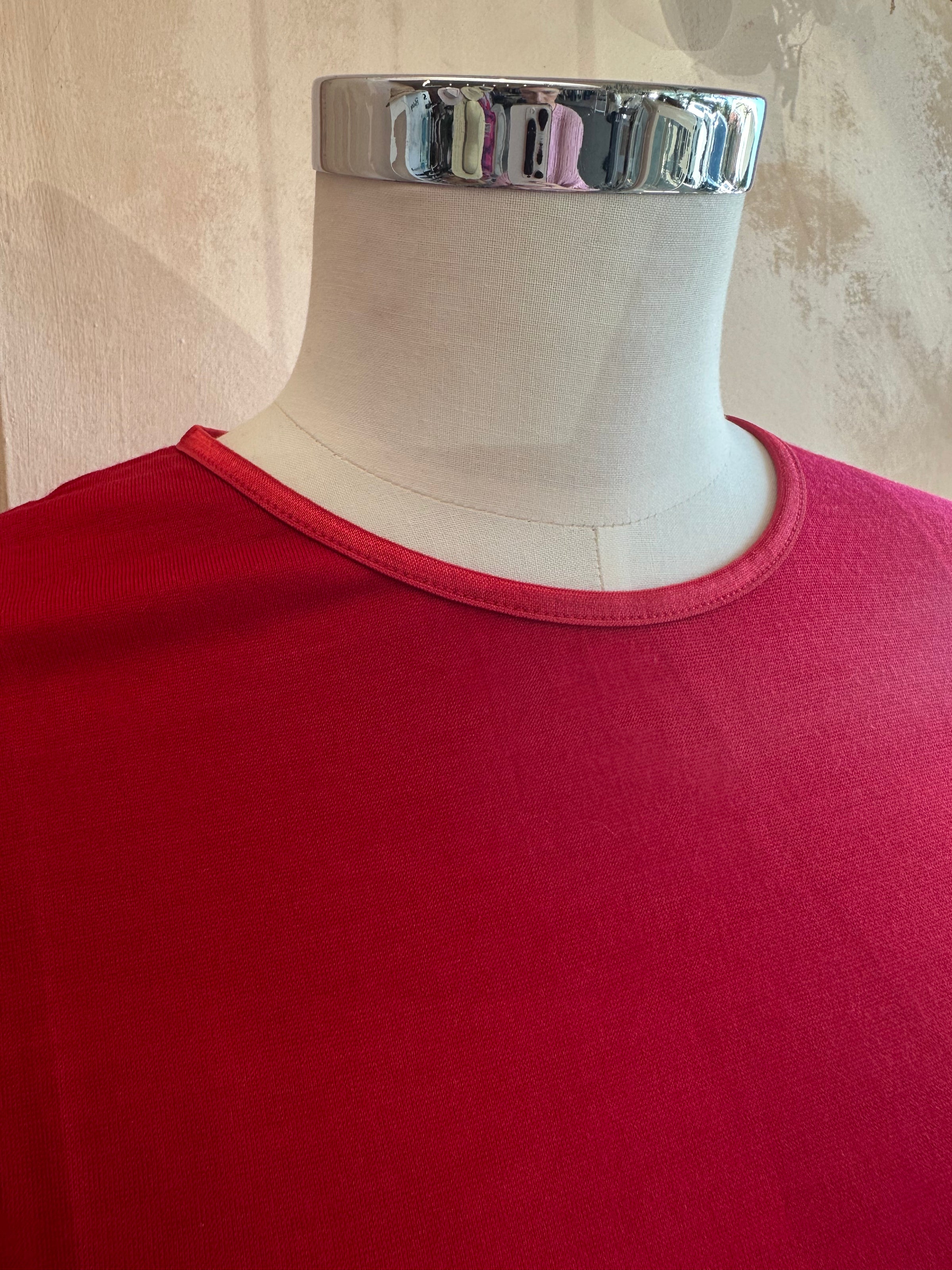 Ebony - Merino (210) LS Satin Crew Top Ruby