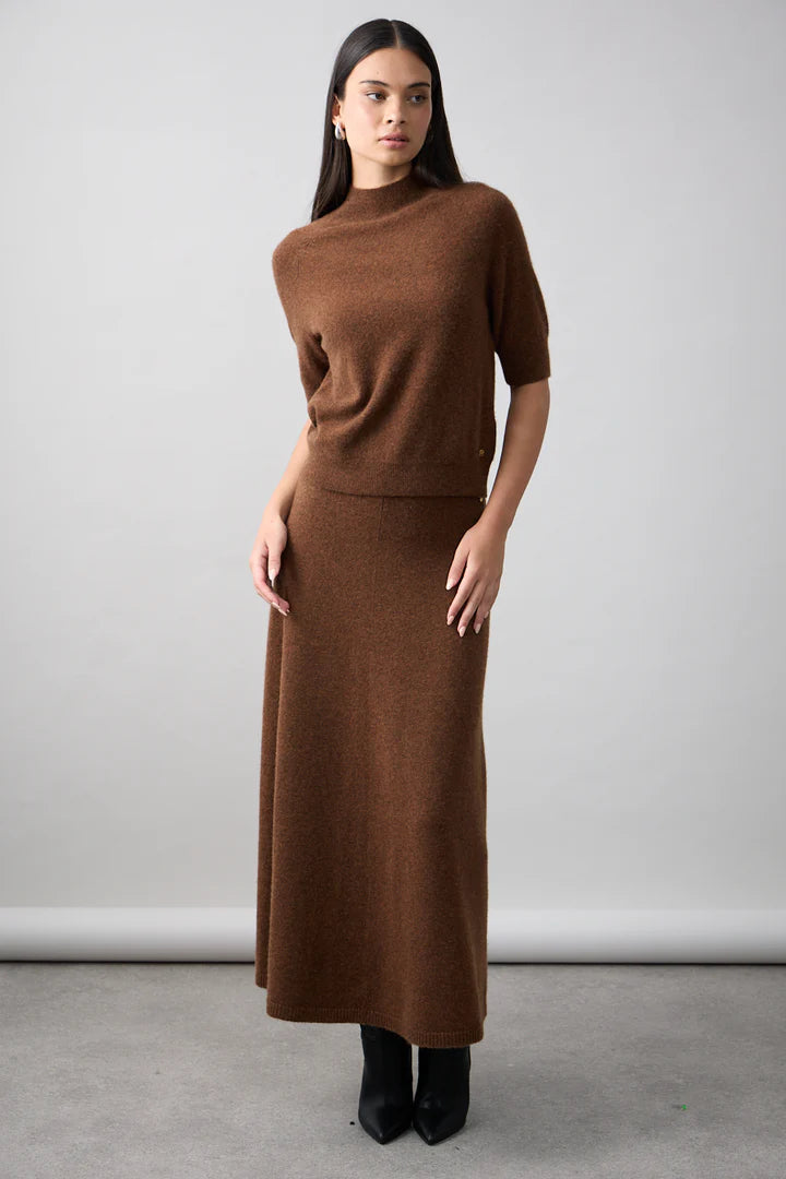 Mia Fratino - Remi Mock Neck Knit Umber