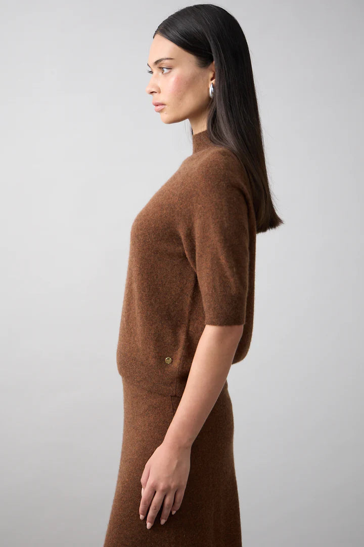 Mia Fratino - Remi Mock Neck Knit Umber