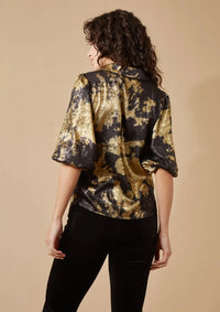Traffic People - Charlie Blouse Black/Gold