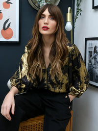 Traffic People - Charlie Blouse Black/Gold