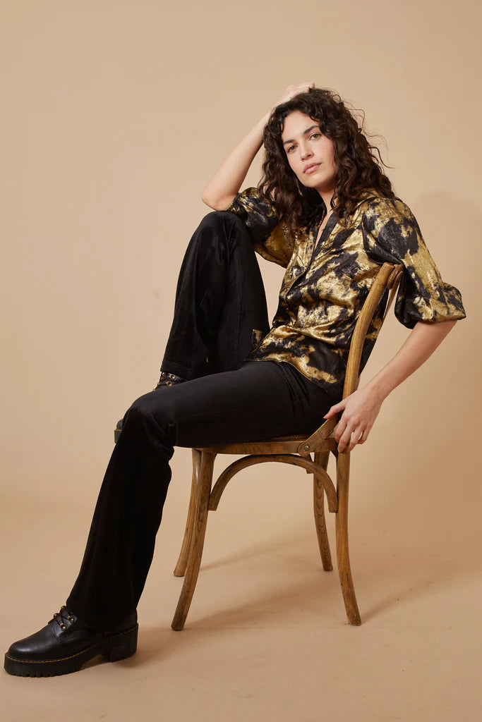 Traffic People - Charlie Blouse Black/Gold