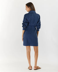 Amelius - Marseille Linen Shirt Dress Navy