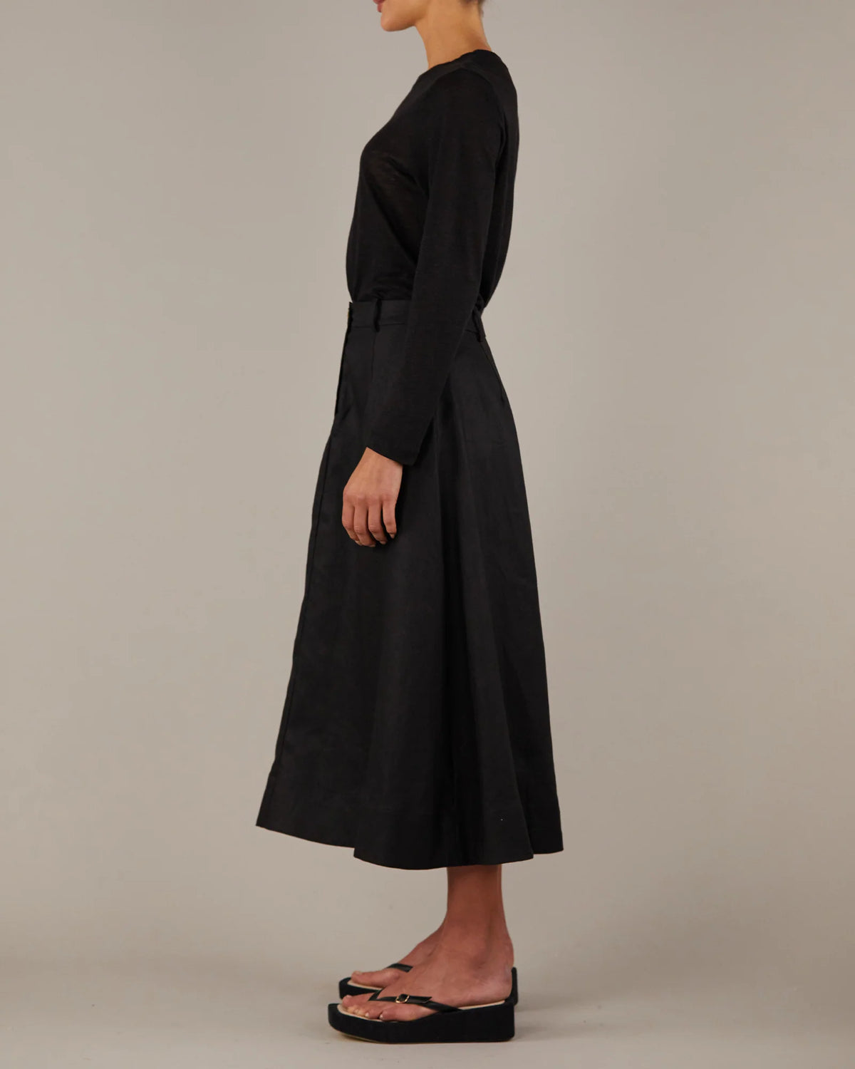 Amelius - Barossa Linen Skirt Black