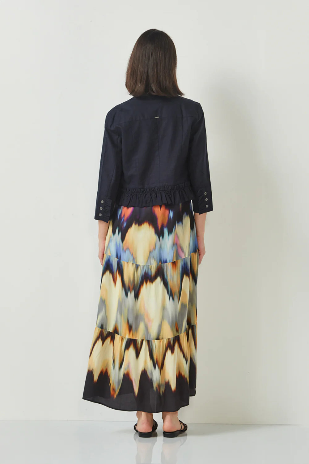 Verge - Frill Linen Jacket Ink
