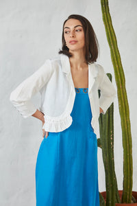 Verge - Frill Linen Jacket White