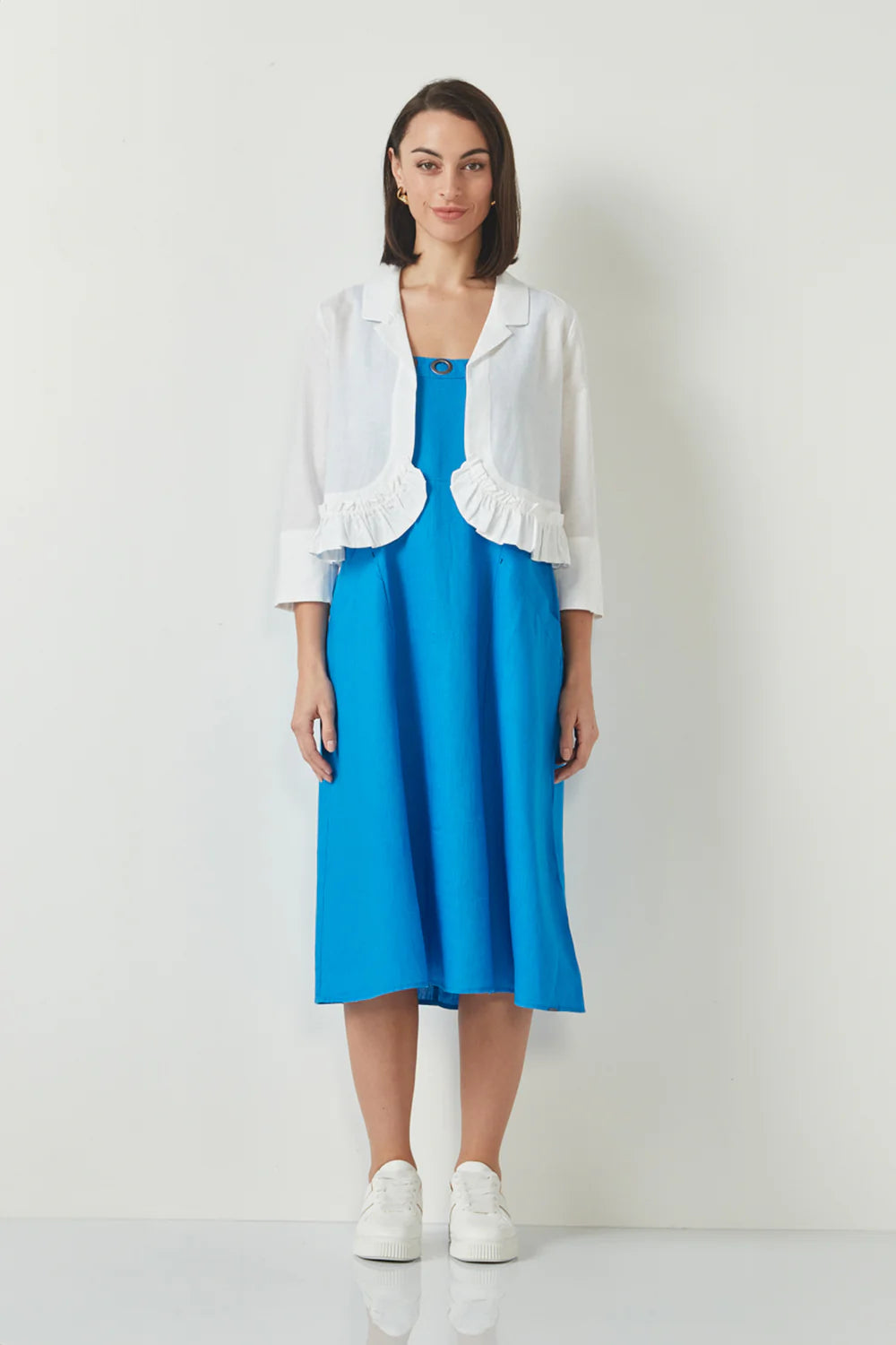 Verge - Frill Linen Jacket White