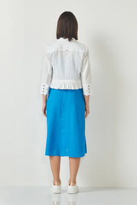 Verge - Frill Linen Jacket White