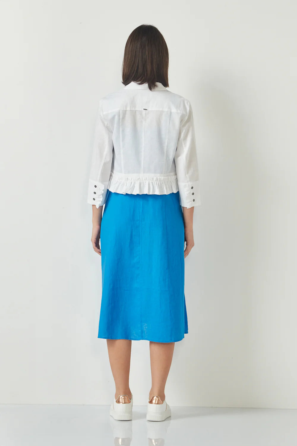 Verge - Frill Linen Jacket White