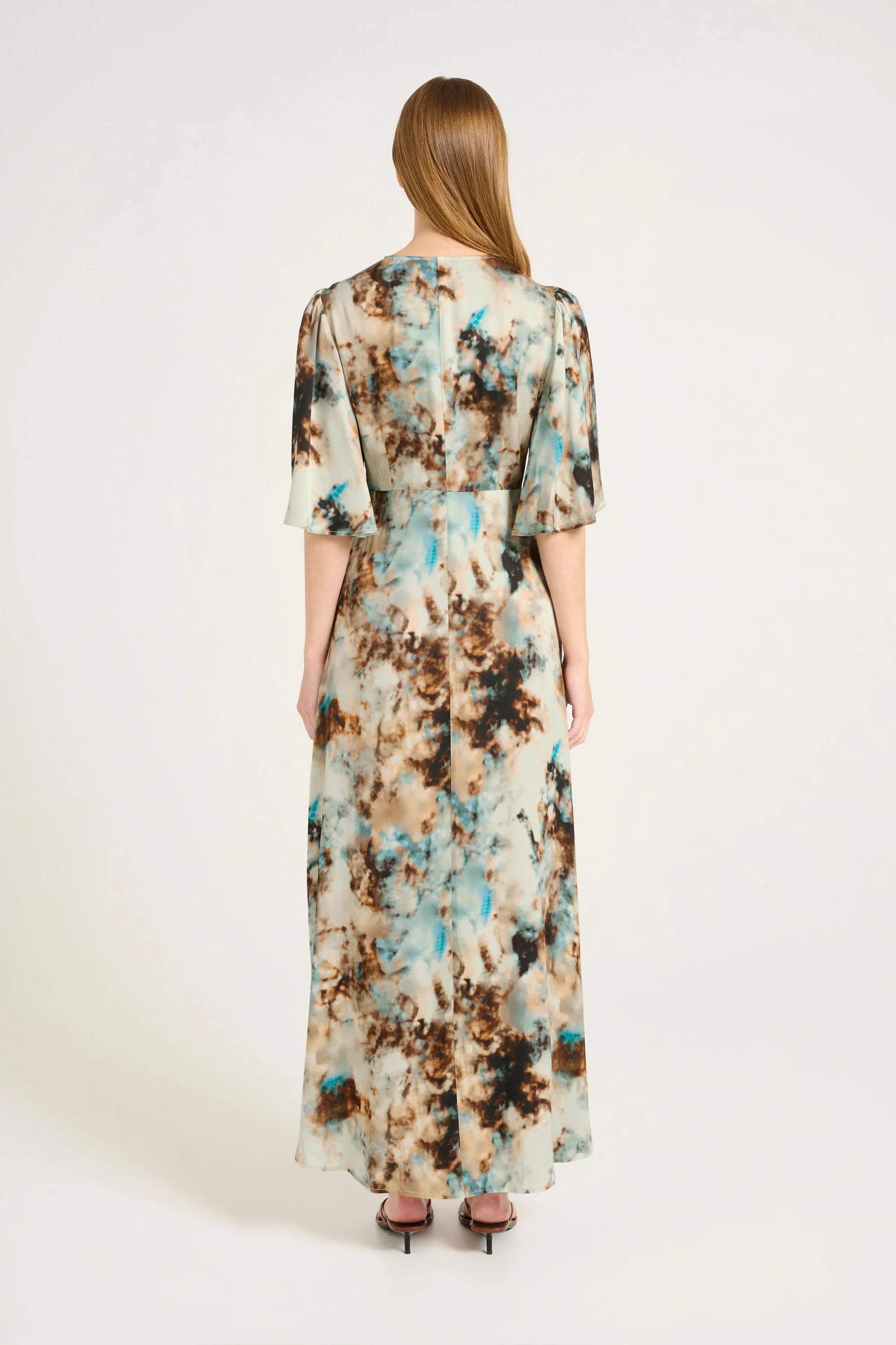Gestuz - Reena Maxi Dress Blue Brown Rust