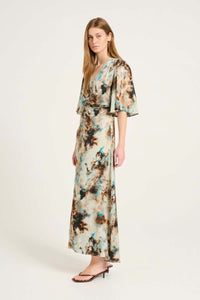 Gestuz - Reena Maxi Dress Blue Brown Rust