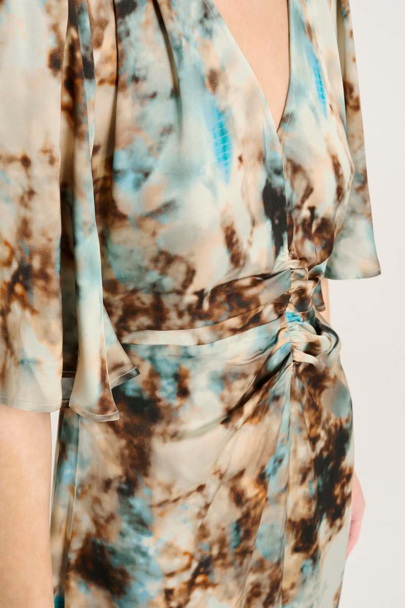 Gestuz - Reena Maxi Dress Blue Brown Rust