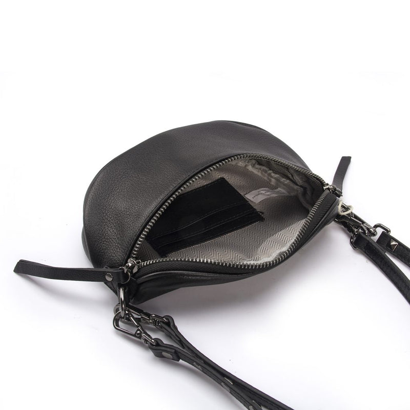 Hi Ho - Obsessed Mini Crossbody Bag in Black/Gunmetal