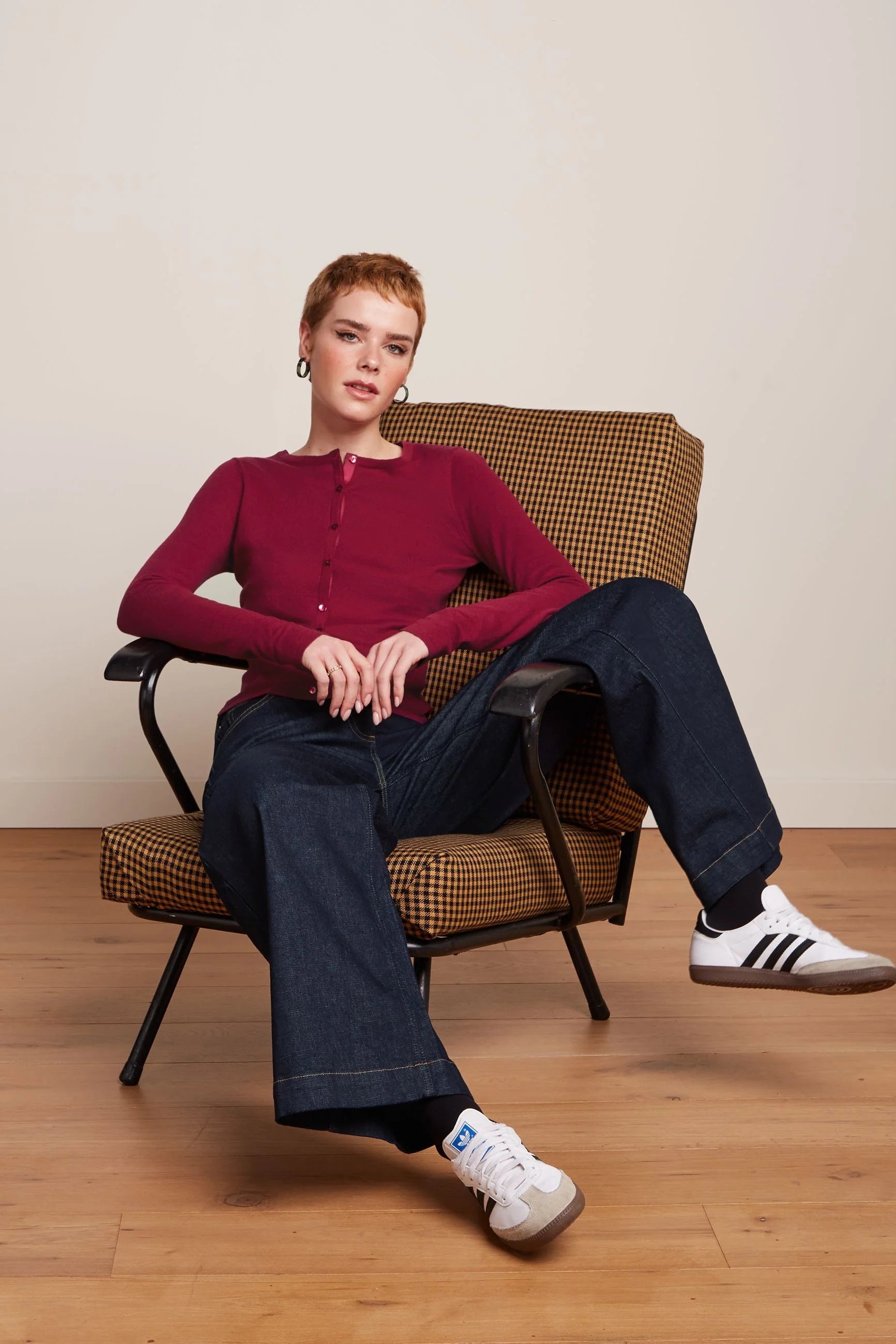 King Louie - Cardi Round Neck Cocoon Beaujolais Red