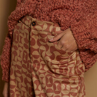 Meisie - Neoprene Cropped Trousers Caramel