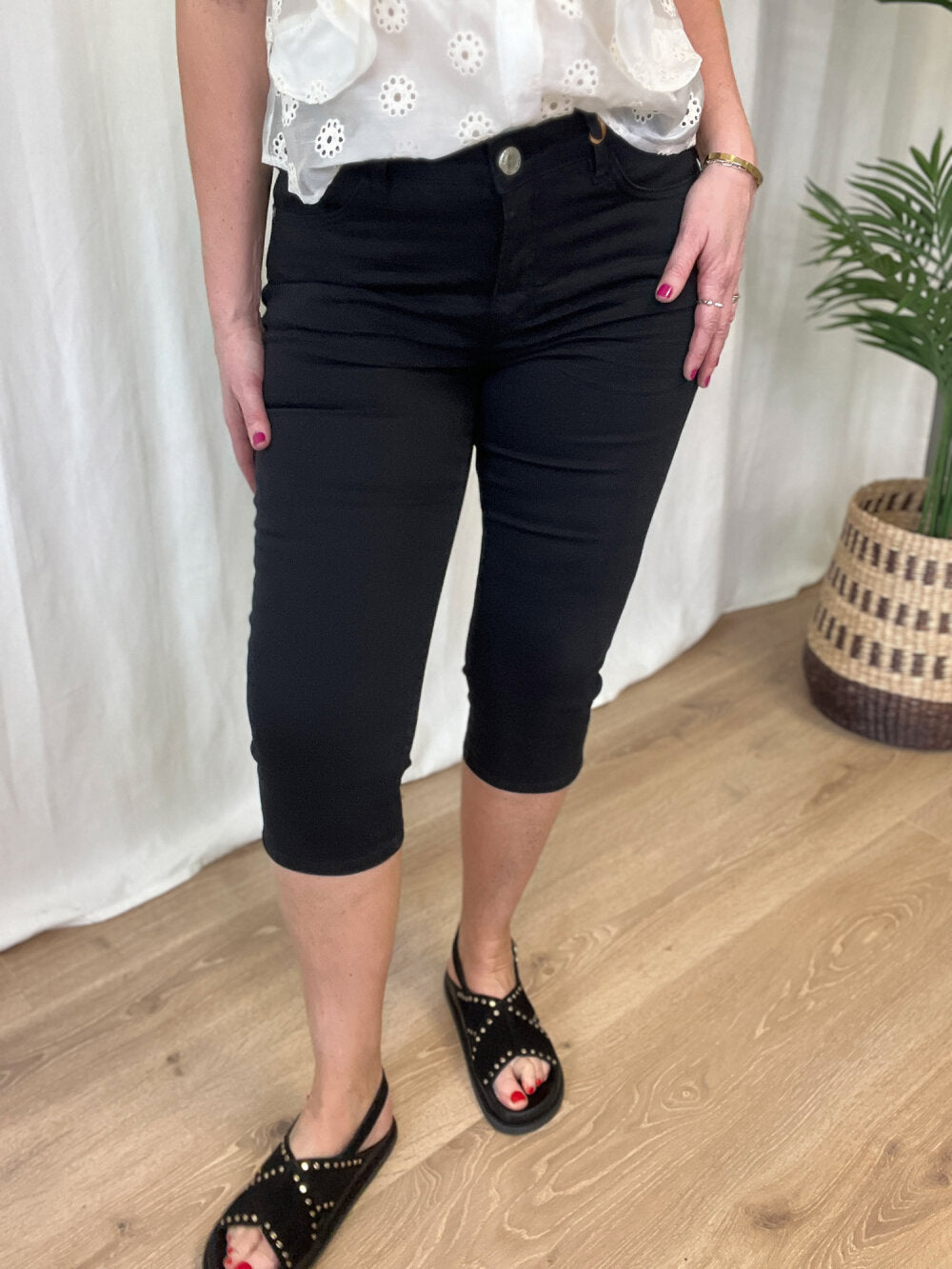 Mos Mosh - Vice  Colour Capri Pant Black