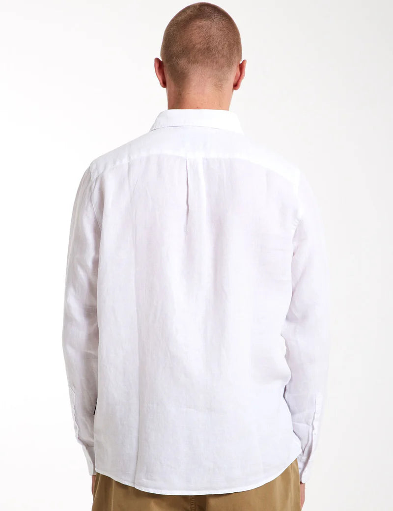 MR SIMPLE - Linen Long Sleeve Shirt White