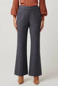 ONCE WAS - Coraline Chevron Stripe Ponte Pant in Bluestone Stripe