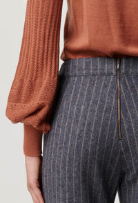 ONCE WAS - Coraline Chevron Stripe Ponte Pant in Bluestone Stripe