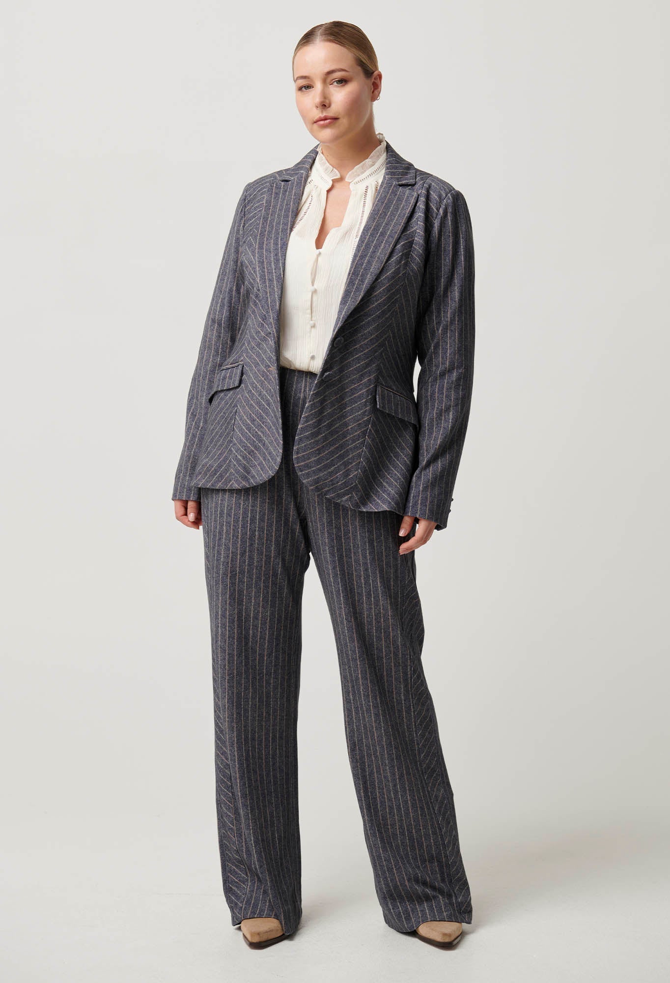 ONCE WAS - Oaklyn Chevron Stripe Panelled Blazer