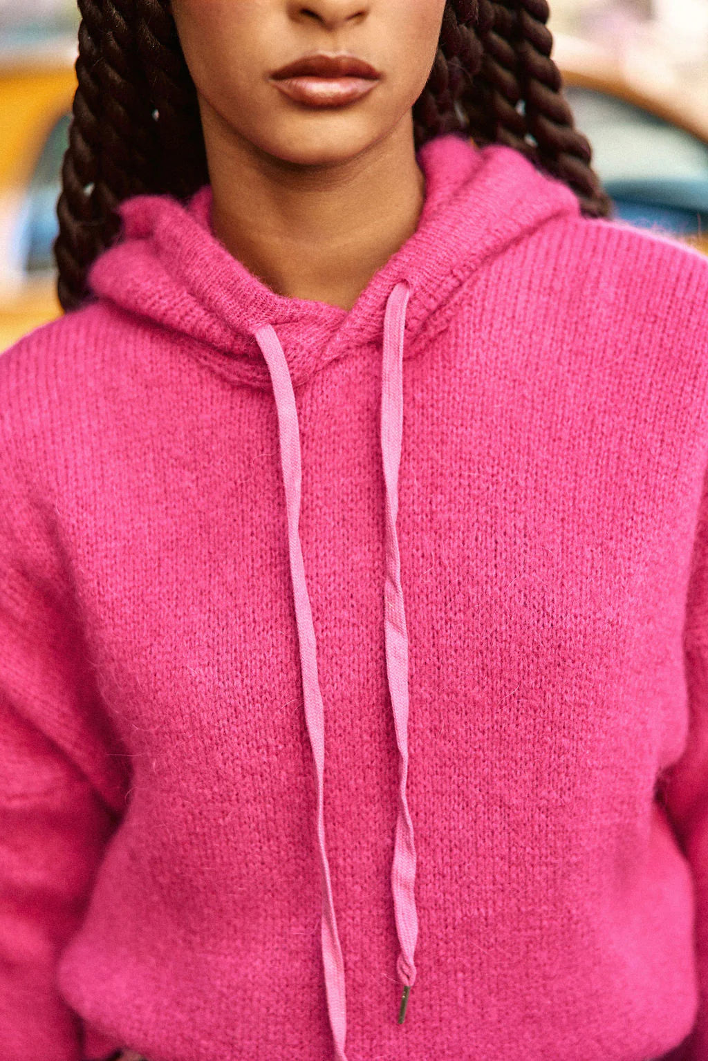 La Petite Etoile - Maylie Knit Hood Fuchsia