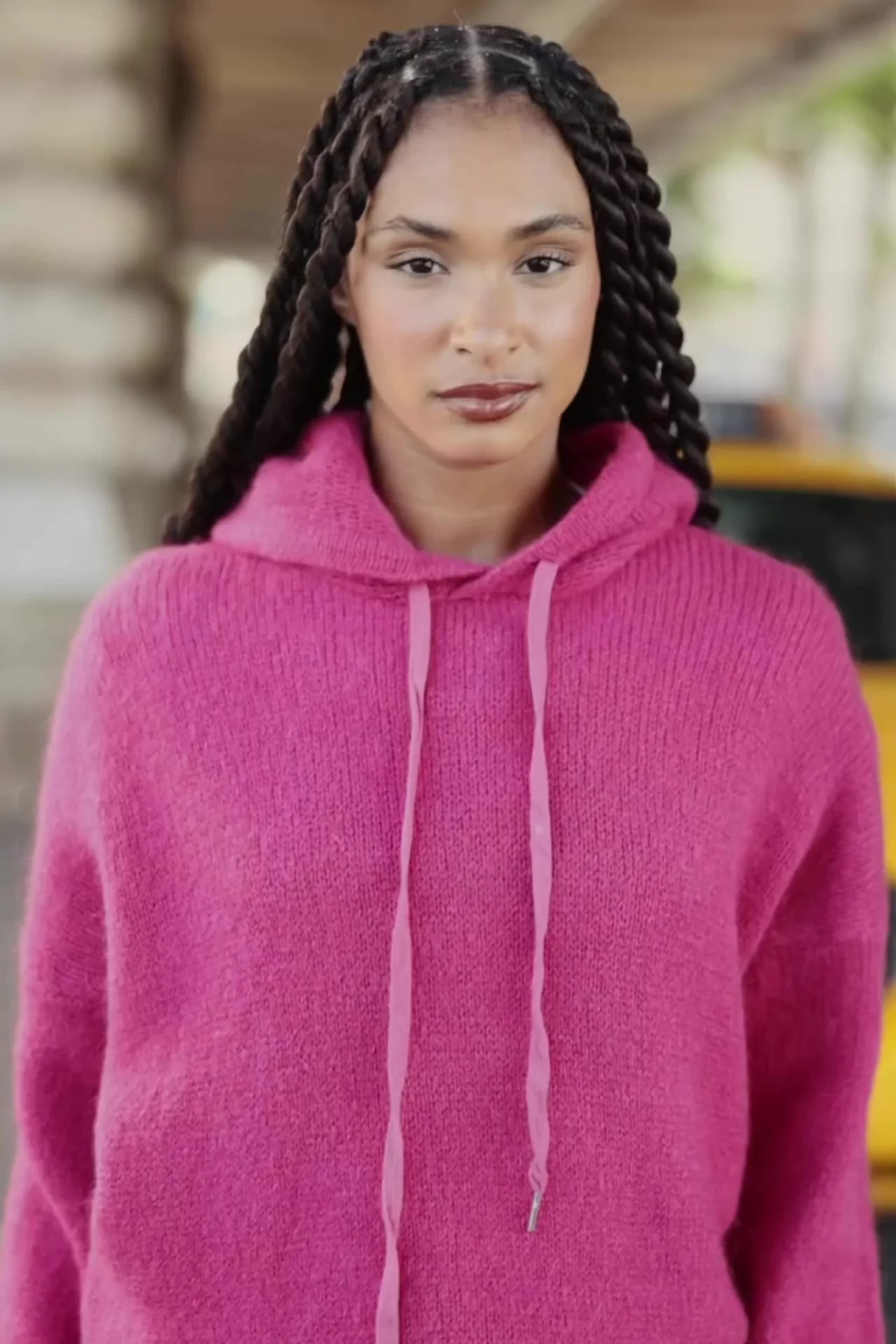 La Petite Etoile - Maylie Knit Hood Fuchsia