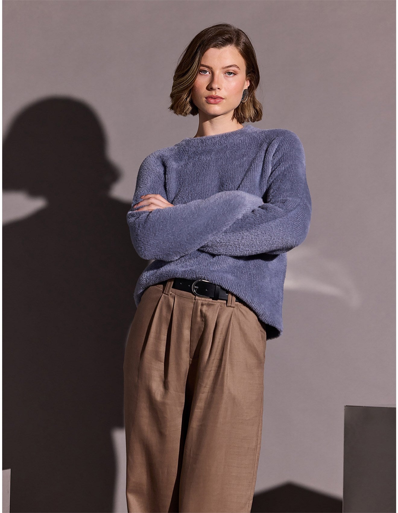 Staple the Label - Celina Cozy Knit Steel Blue