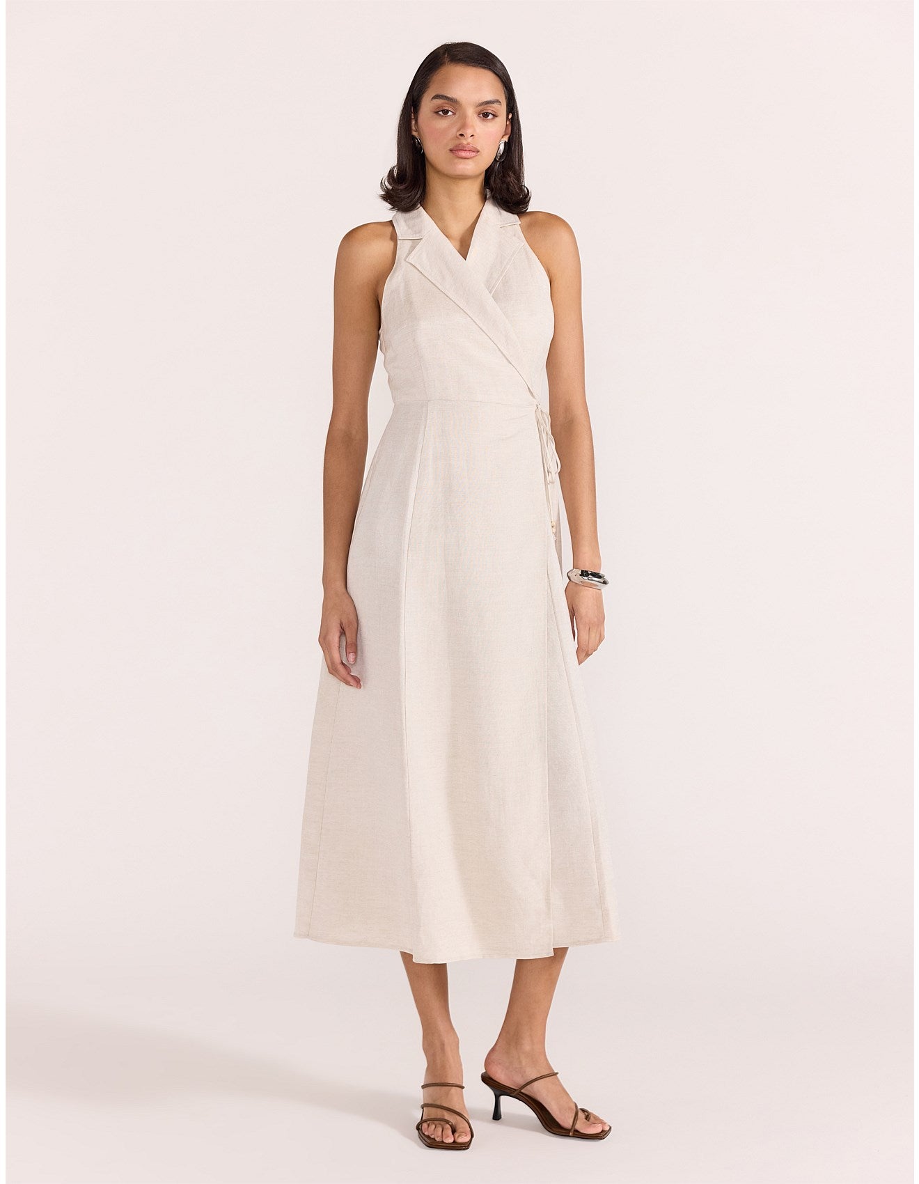 Staple the Label - Harper Wrap Midi Dress Natural Marle