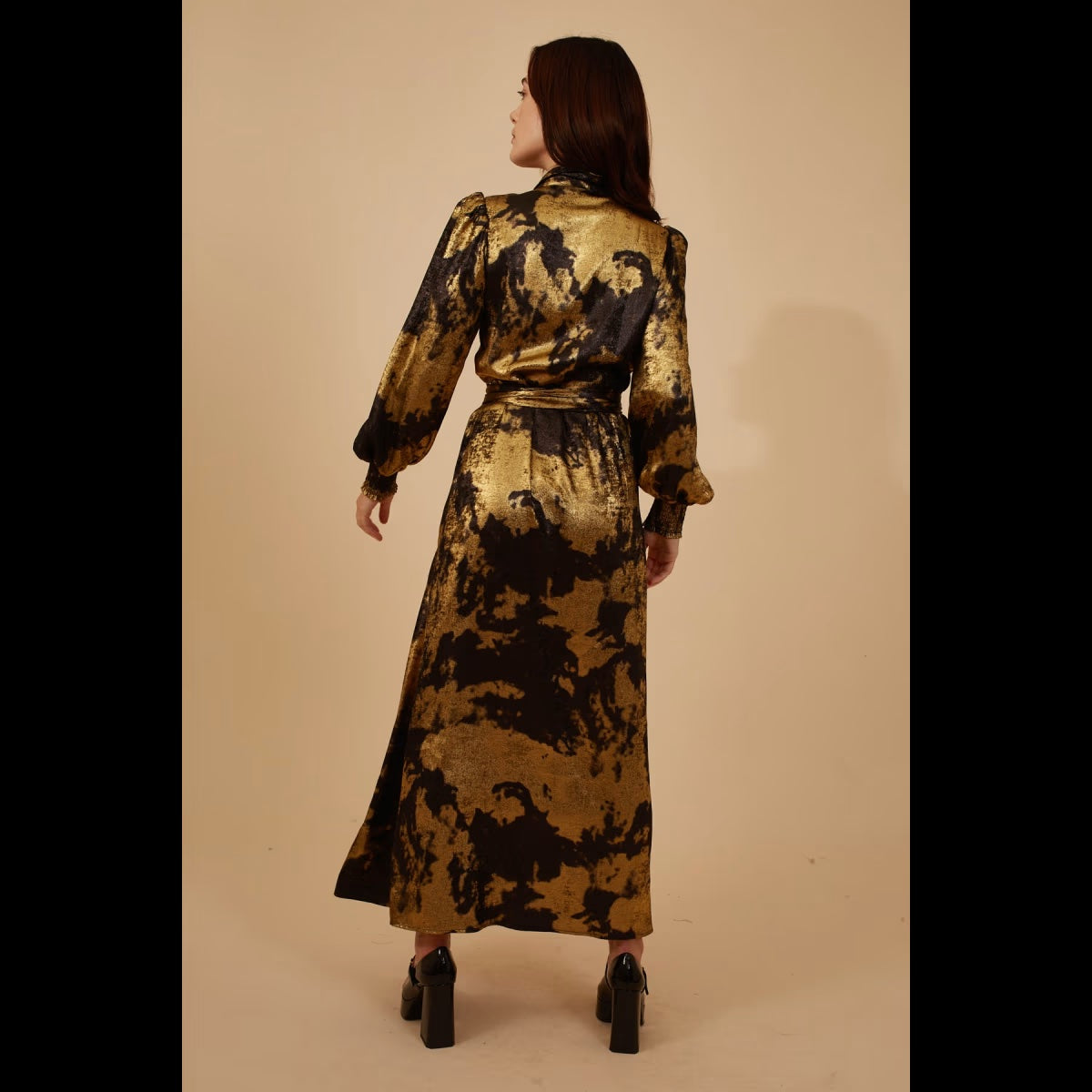 Traffic People - Loretta Wrap Maxi Gold/Black