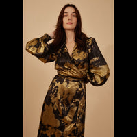 Traffic People - Loretta Wrap Maxi Gold/Black
