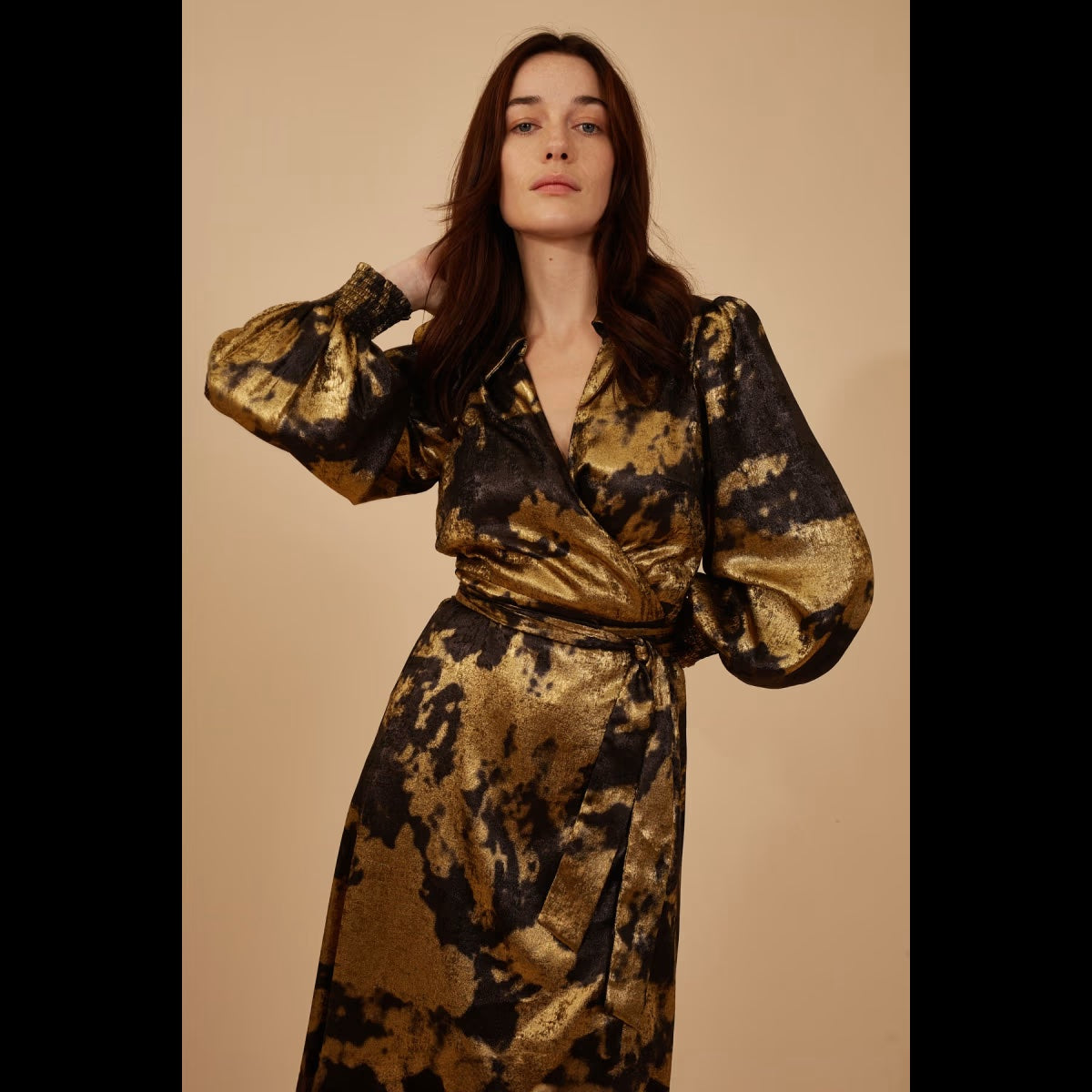 Traffic People - Loretta Wrap Maxi Gold/Black