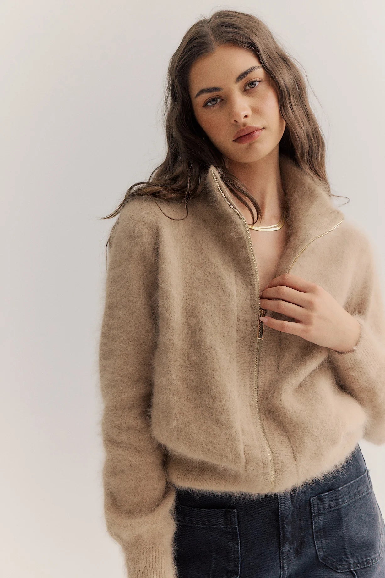 World of Nomads - Felix Zip Cardigan Latte
